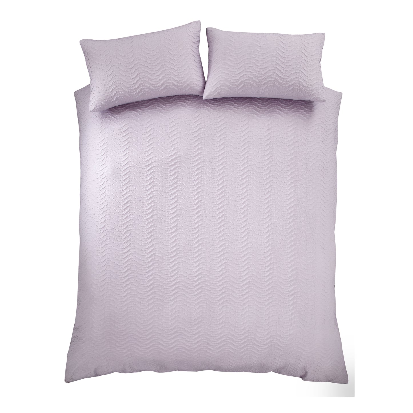 Catherine Lansfield Heatset Wave Duvet Cover Set - Lilac