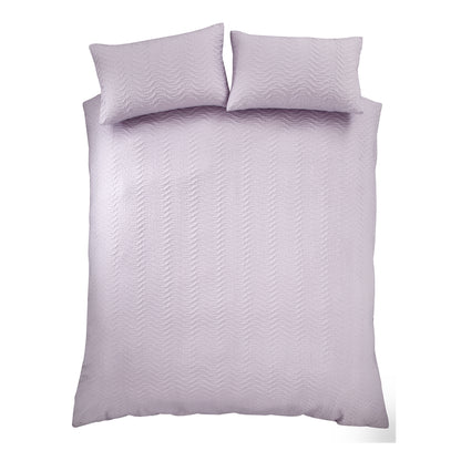Catherine Lansfield Heatset Wave Duvet Cover Set - Lilac