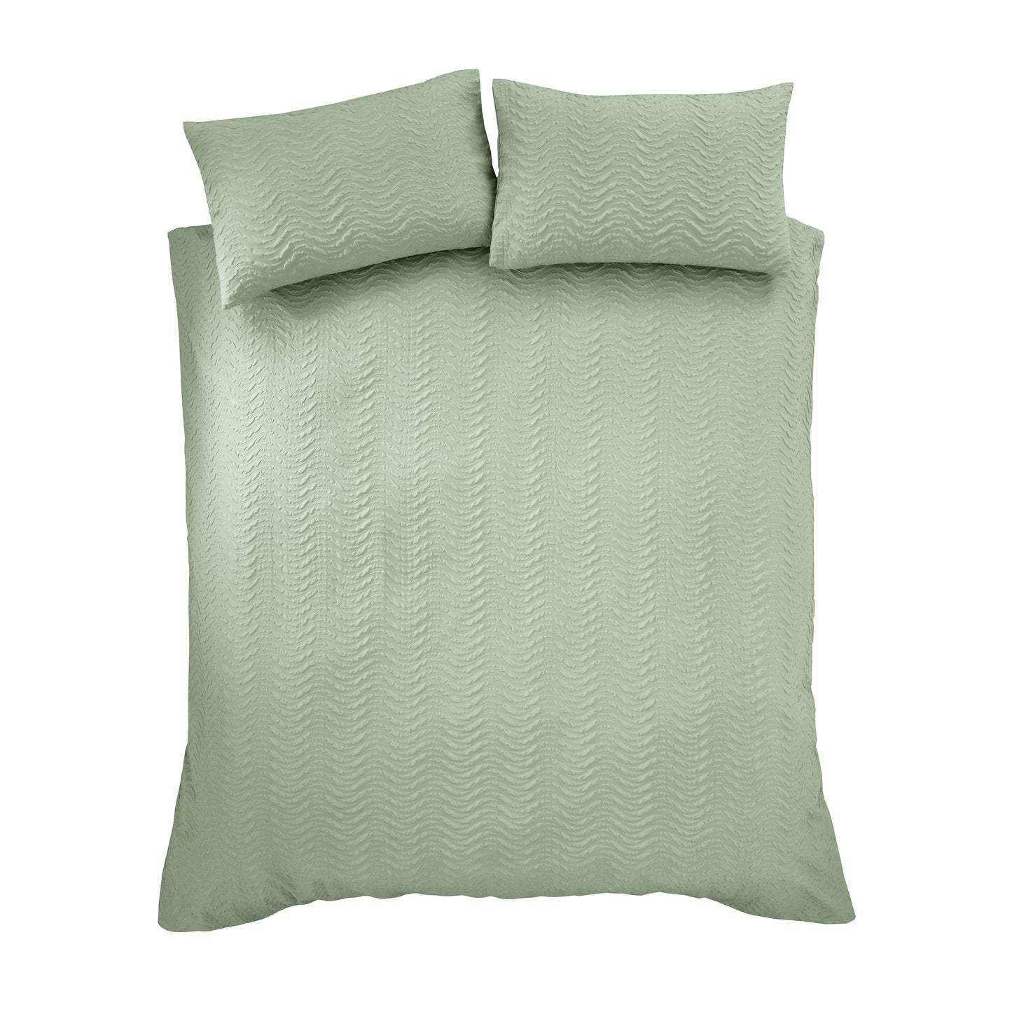Catherine Lansfield Heatset Wave Duvet Cover Set - Mint Green