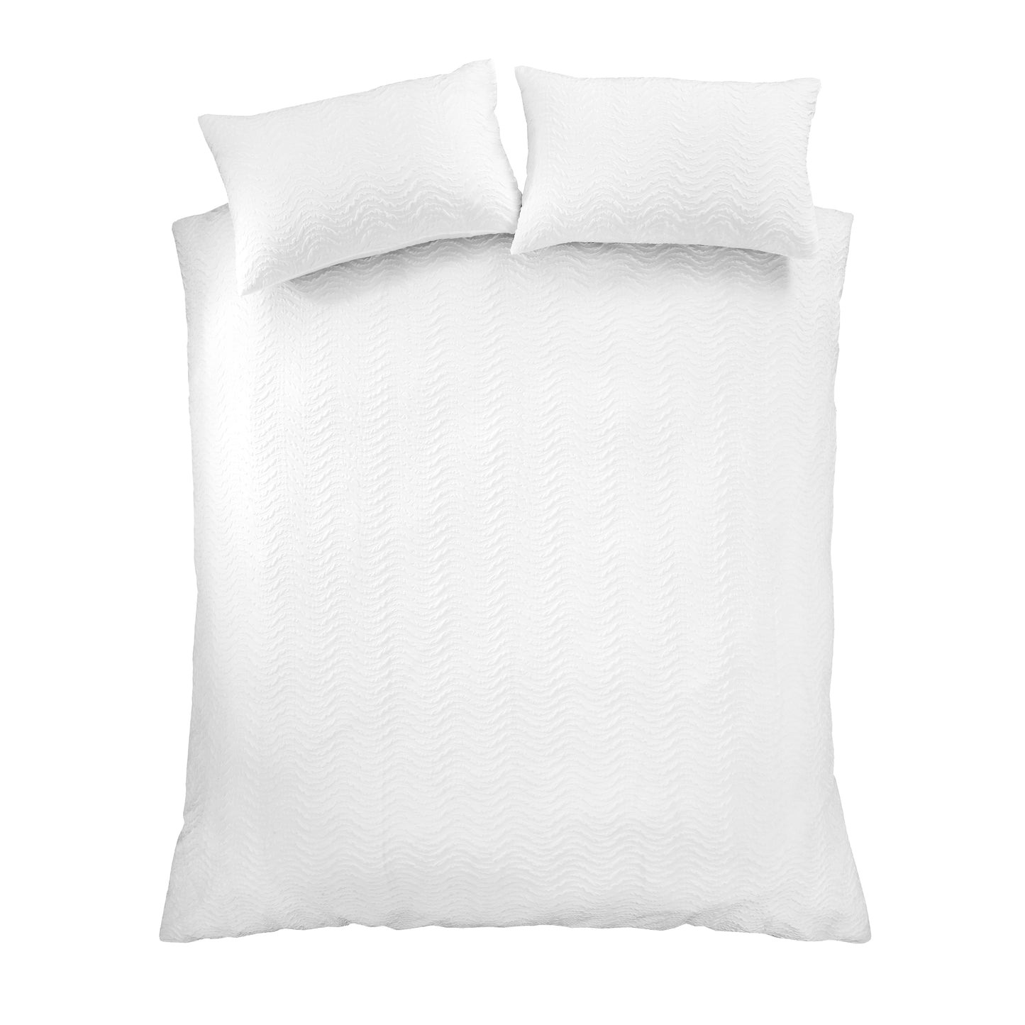 Catherine Lansfield Heatset Wave Duvet Cover Set - White