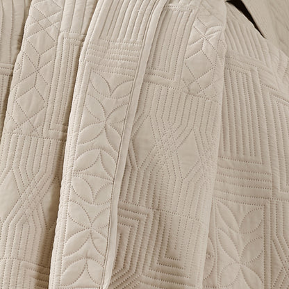 Catherine Lansfield Folkstone Geo Bedspread - Natural
