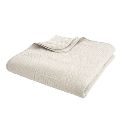 Catherine Lansfield Folkstone Geo Bedspread - Natural