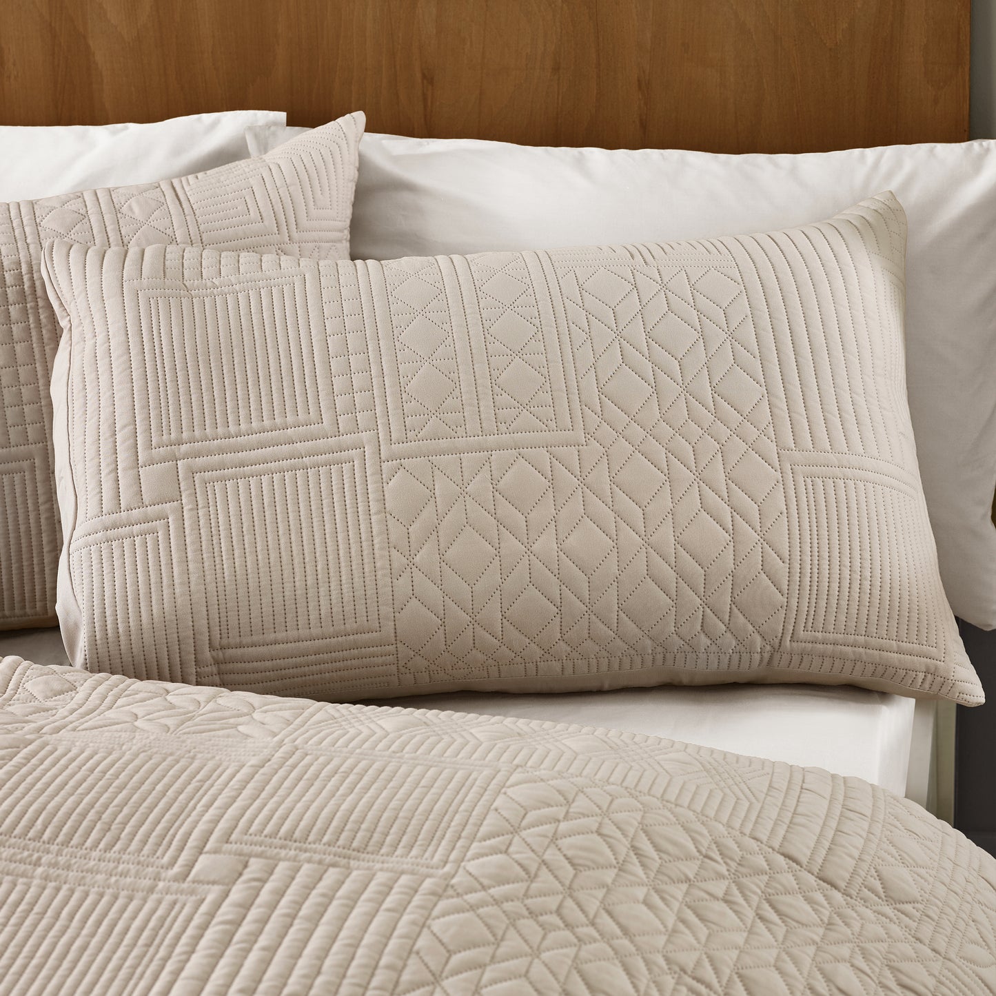 Catherine Lansfield Folkstone Geo Duvet Cover Set - Natural