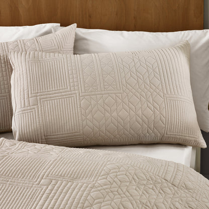 Catherine Lansfield Folkstone Geo Duvet Cover Set - Natural