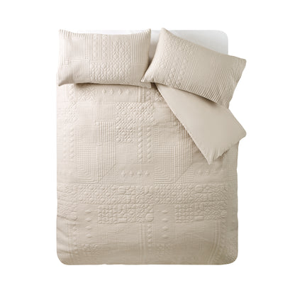 Catherine Lansfield Folkstone Geo Duvet Cover Set - Natural