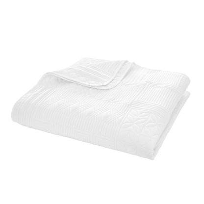 Catherine Lansfield Folkstone Geo Bedspread - White