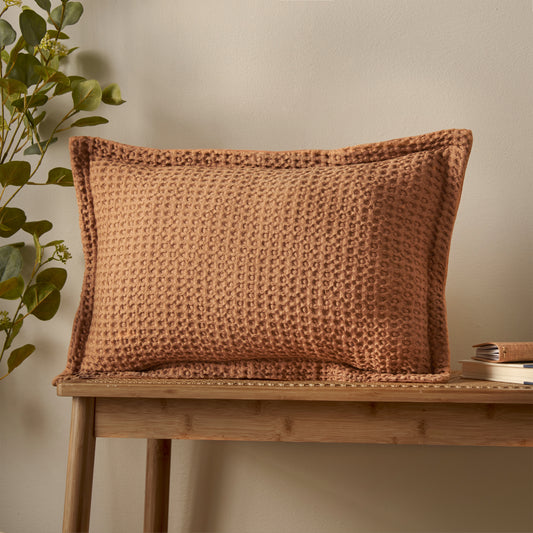 Pineapple Elephant Jaipur Waffle Filled Cushion - Caramel