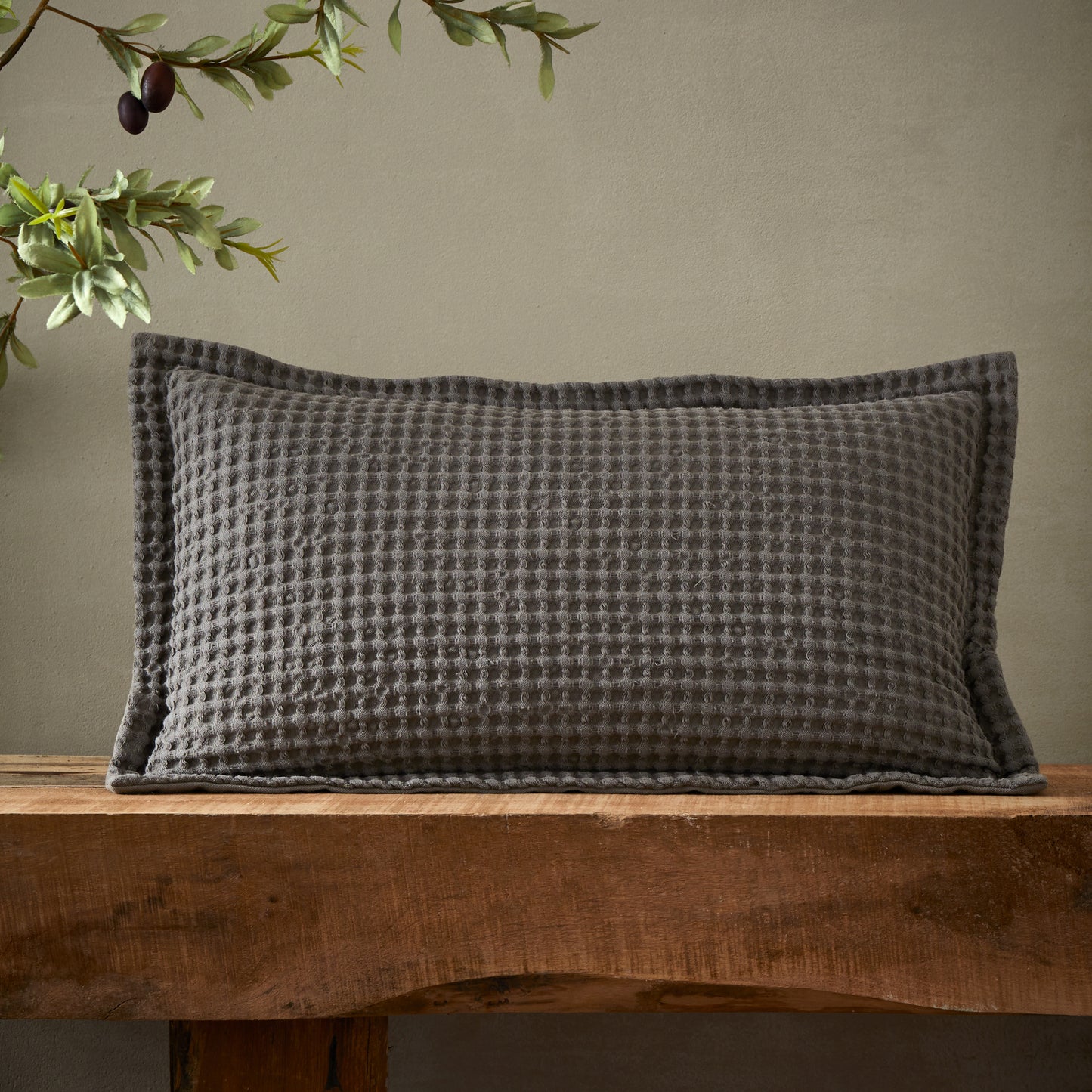 Pineapple Elephant Jaipur Waffle Filled Cushion - Grey