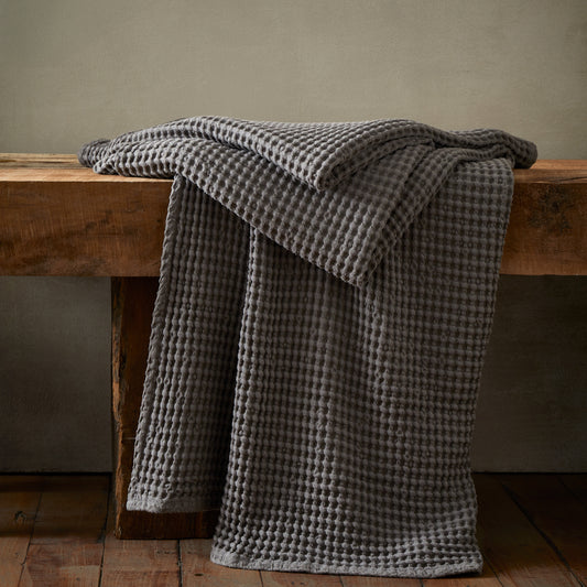 Pineapple Elephant Jaipur Waffle Throw - Grey