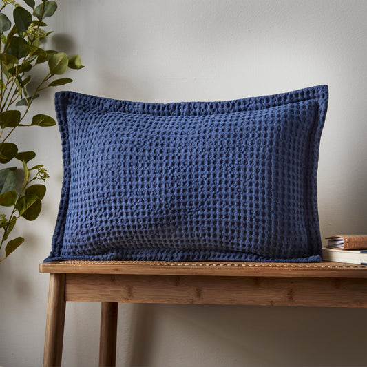 Pineapple Elephant Jaipur Waffle Filled Cushion - Navy