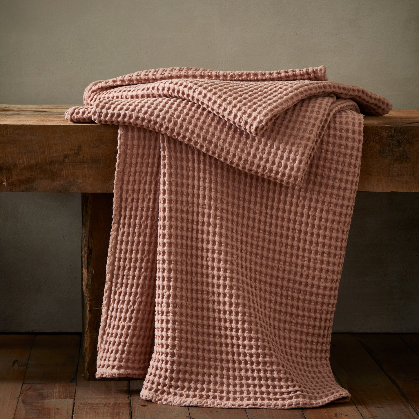 Pineapple Elephant Jaipur Waffle Throw - Pink