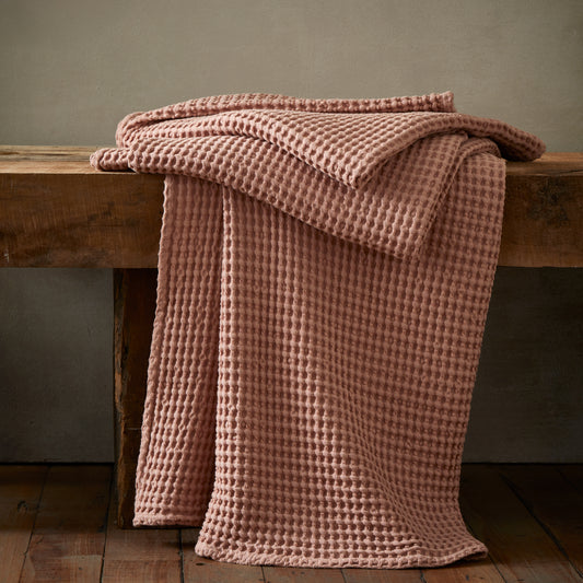 Pineapple Elephant Jaipur Waffle Throw - Pink