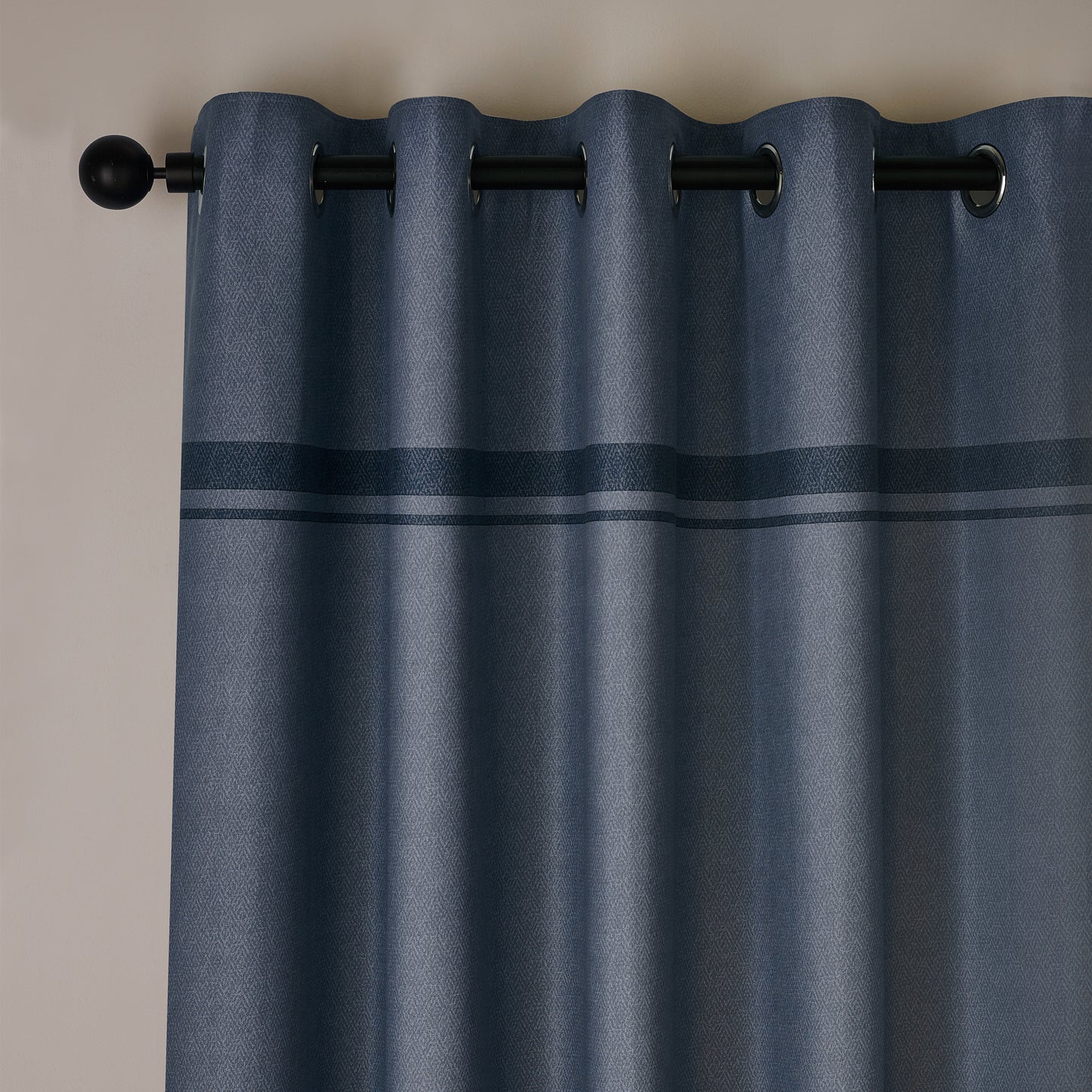 Catherine Lansfield Melville Lined Eyelet Curtains - Blue