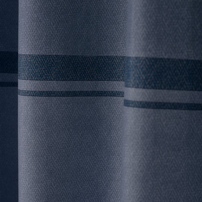 Catherine Lansfield Melville Lined Eyelet Curtains - Blue