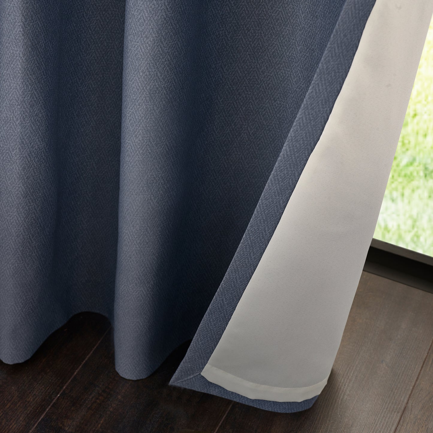 Catherine Lansfield Melville Lined Eyelet Curtains - Blue