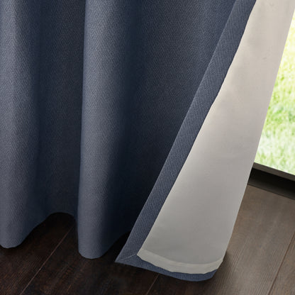Catherine Lansfield Melville Lined Eyelet Curtains - Blue