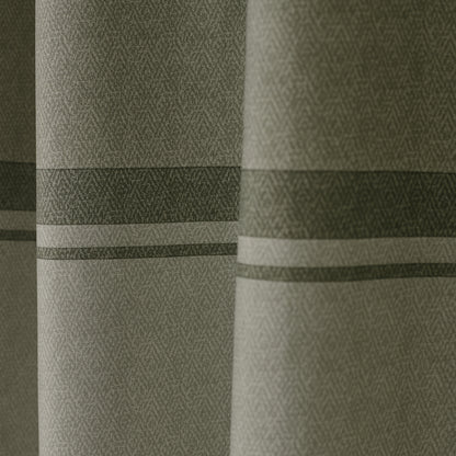 Catherine Lansfield Melville Lined Eyelet Curtains - Green