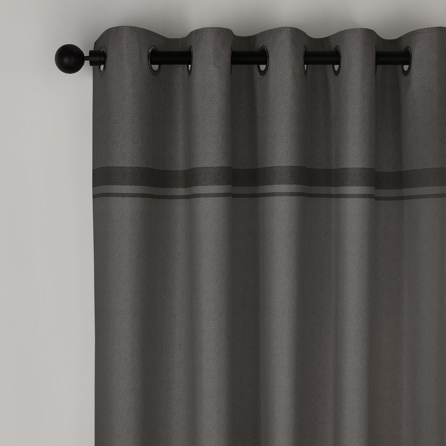 Catherine Lansfield Melville Lined Eyelet Curtains - Grey