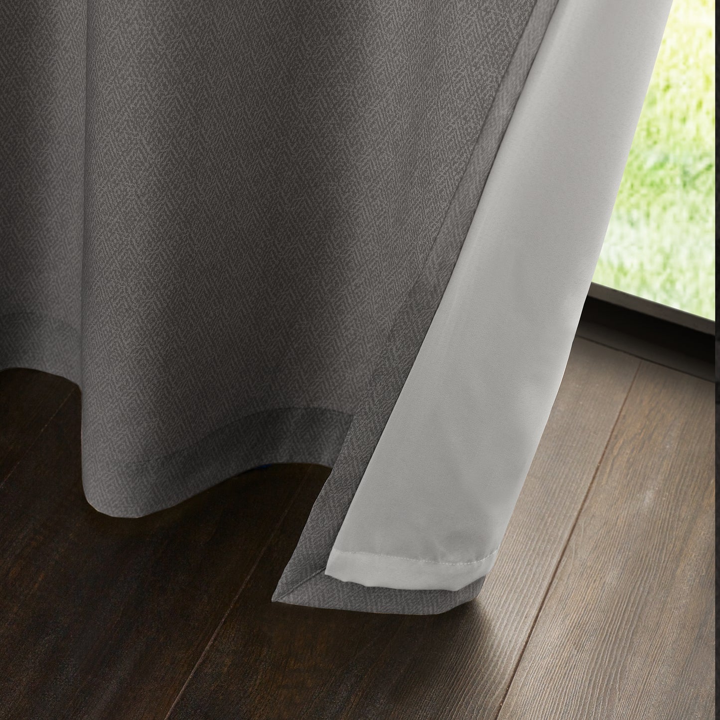 Catherine Lansfield Melville Lined Eyelet Curtains - Grey