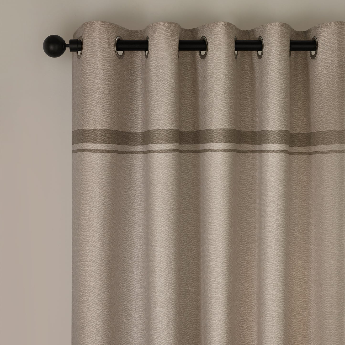 Catherine Lansfield Melville Lined Eyelet Curtains - Natural
