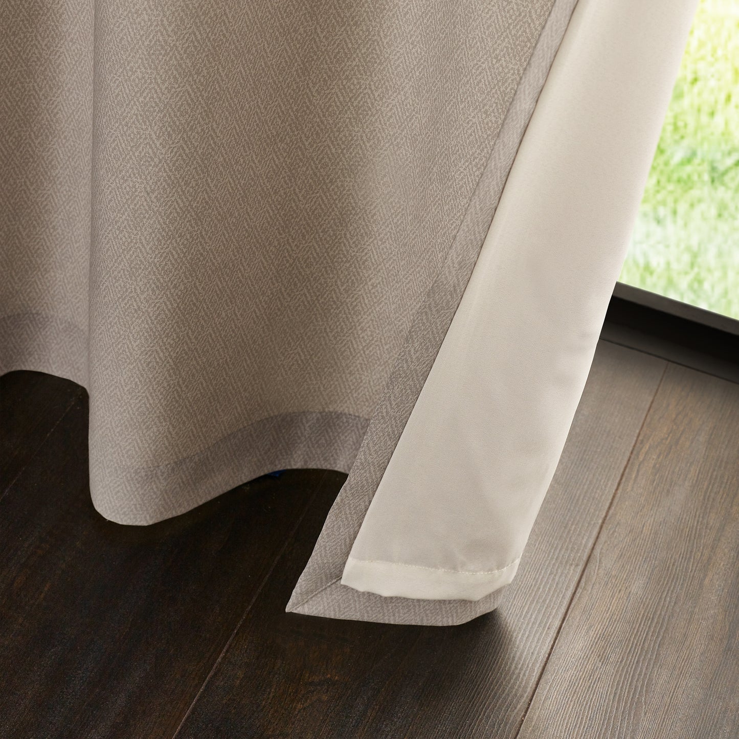 Catherine Lansfield Melville Lined Eyelet Curtains - Natural