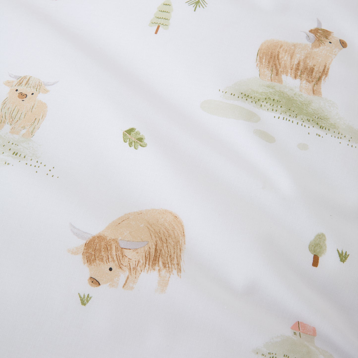 Bianca Mini Moo Fitted Sheet - White