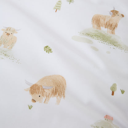 Bianca Mini Moo Fitted Sheet - White