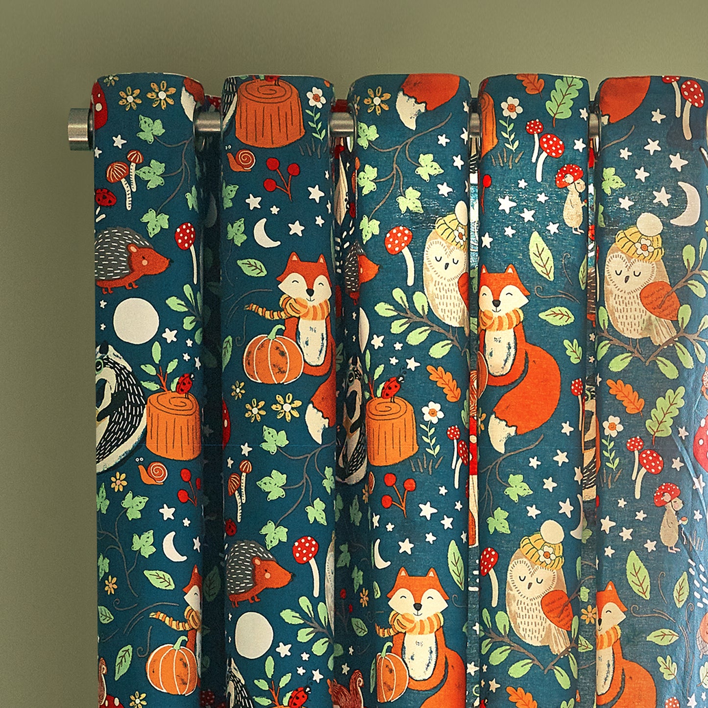 Catherine Lansfield Fox & Woodland Friends Eyelet Curtains