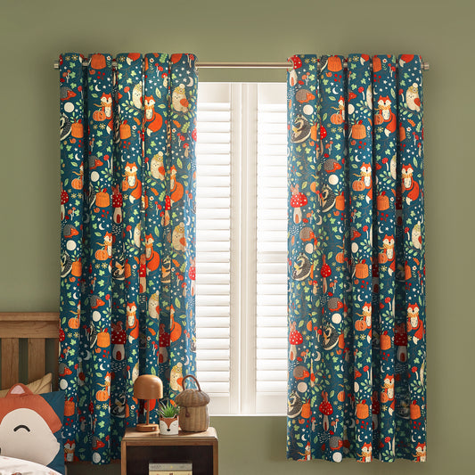 Catherine Lansfield Fox & Woodland Friends Eyelet Curtains