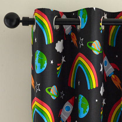 Catherine Lansfield Rainbow Rockets Eyelet Curtains