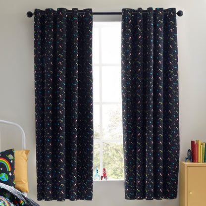 Catherine Lansfield Rainbow Rockets Eyelet Curtains