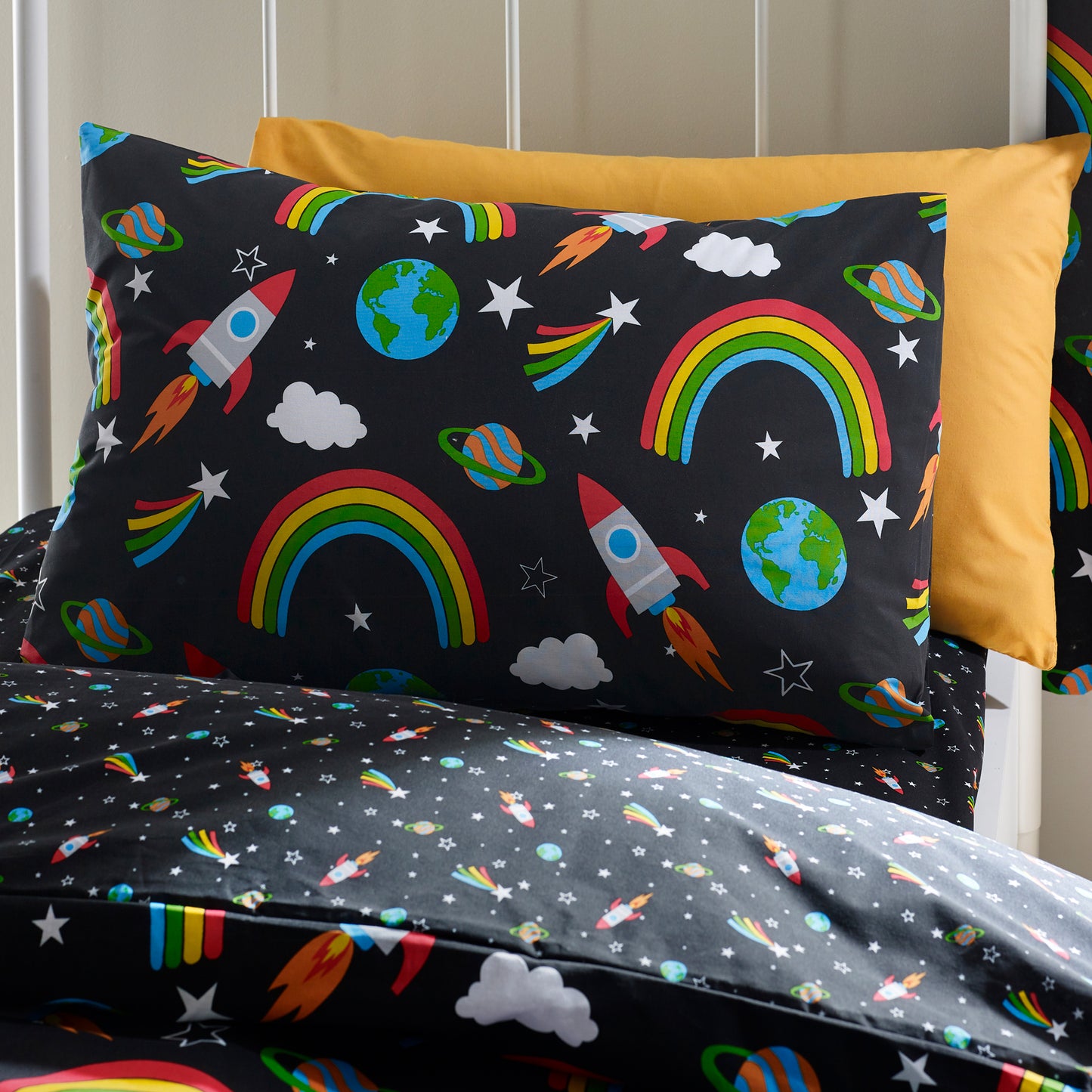 Catherine Lansfield Rainbow Rockets Duvet Cover Set
