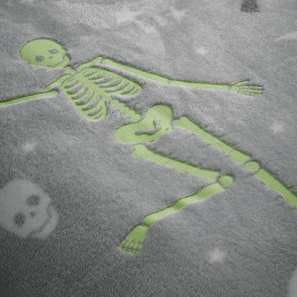 Catherine Lansfield Halloween Glow In The Dark Skeleton Duvet Cover Set
