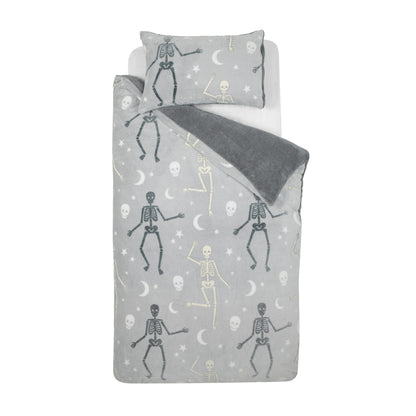 Catherine Lansfield Halloween Glow In The Dark Skeleton Duvet Cover Set