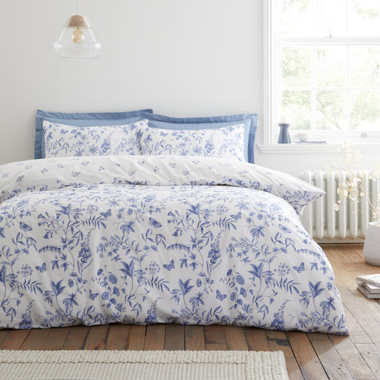 Bianca Thea Floral Duvet Cover Set - Blue