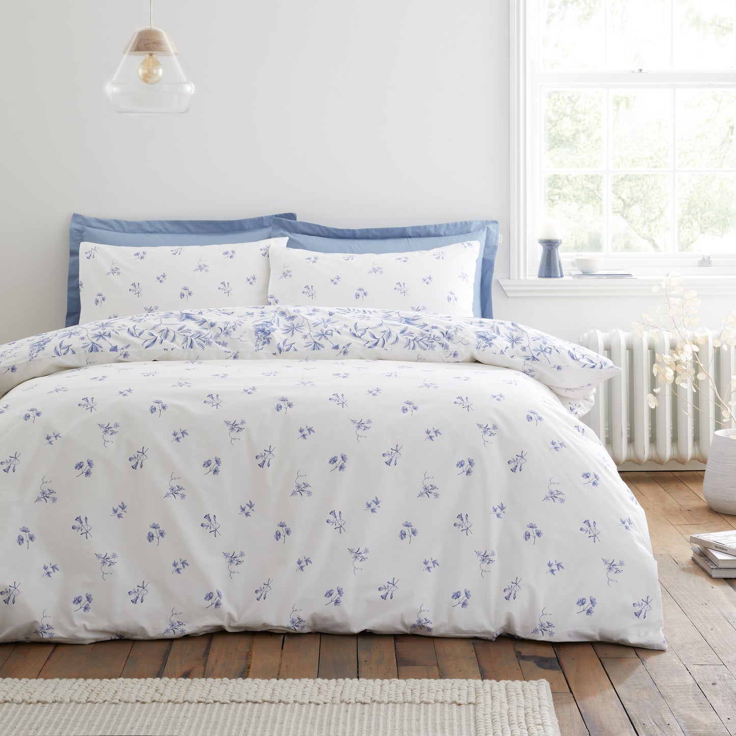 Bianca Thea Floral Duvet Cover Set - Blue