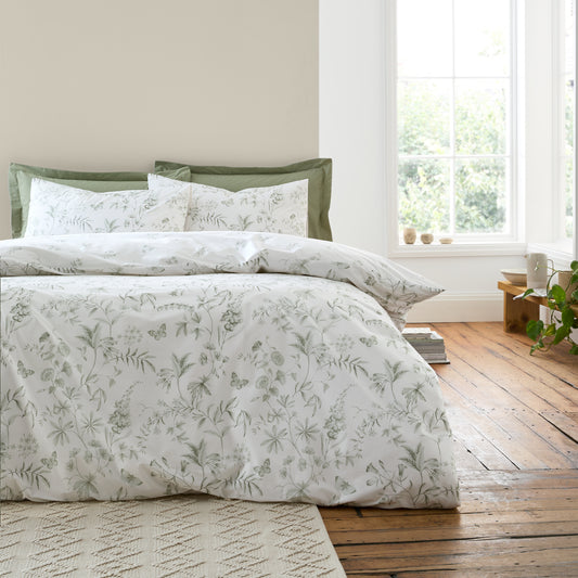 Bianca Thea Floral Duvet Cover Set - Green