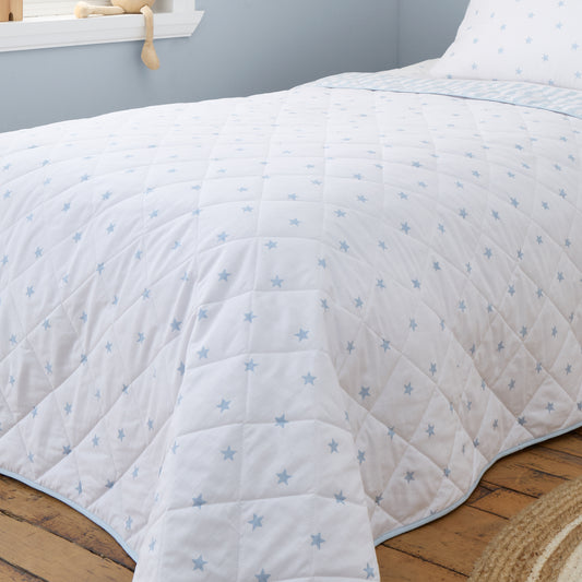 Bianca Mini Stars & Stripes Bedspread - Blue