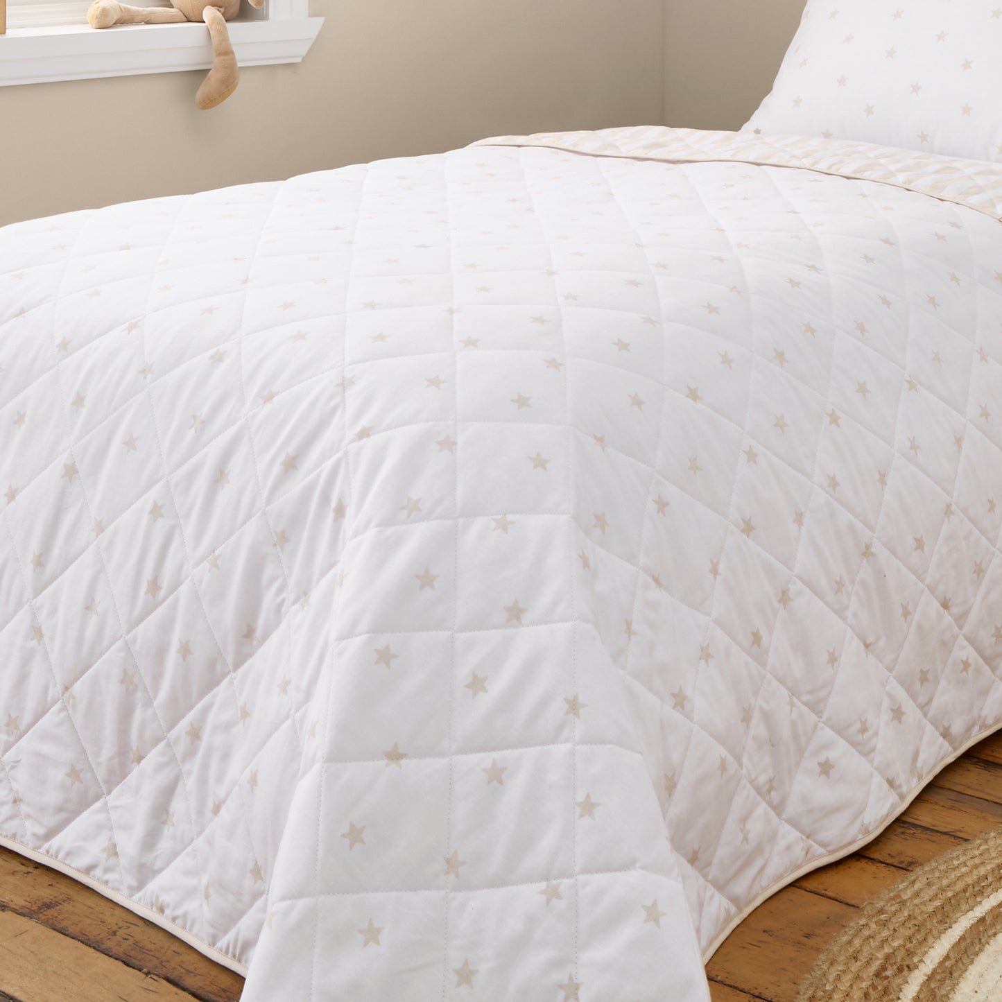 Bianca Mini Stars & Stripes Bedspread - Natural