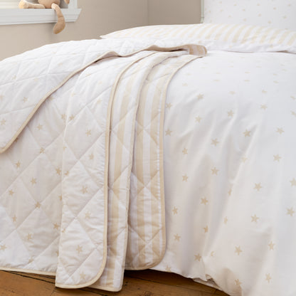 Bianca Mini Stars & Stripes Bedspread - Natural