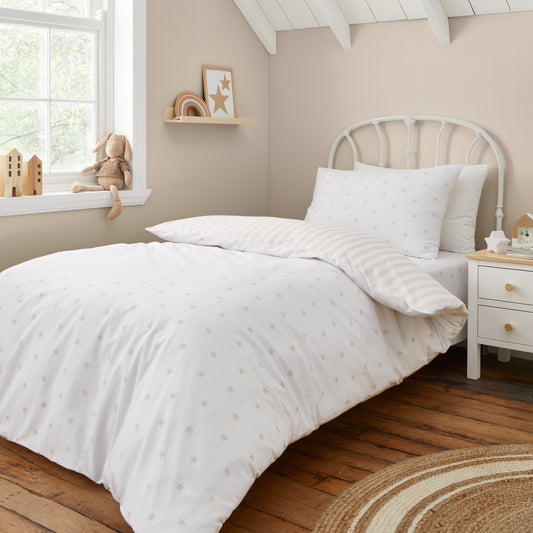 Bianca Mini Stars & Stripes Duvet Cover Set - Natural