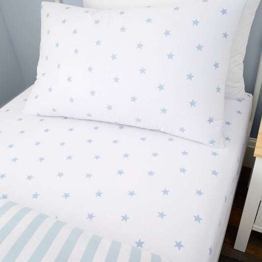 Bianca Mini Stars & Stripes Fitted Sheet - Blue