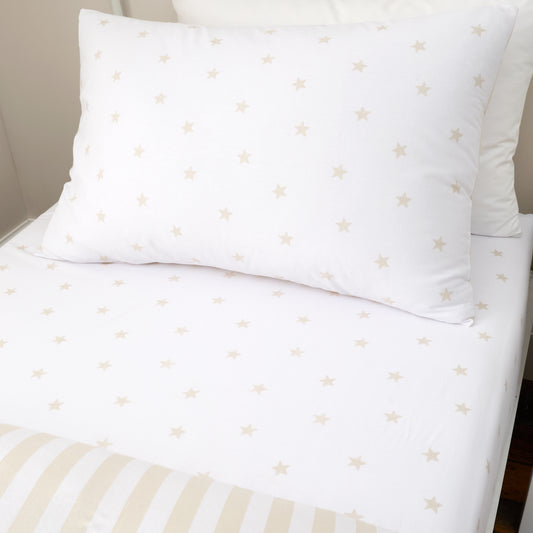 Bianca Mini Stars & Stripes Fitted Sheet - Natural