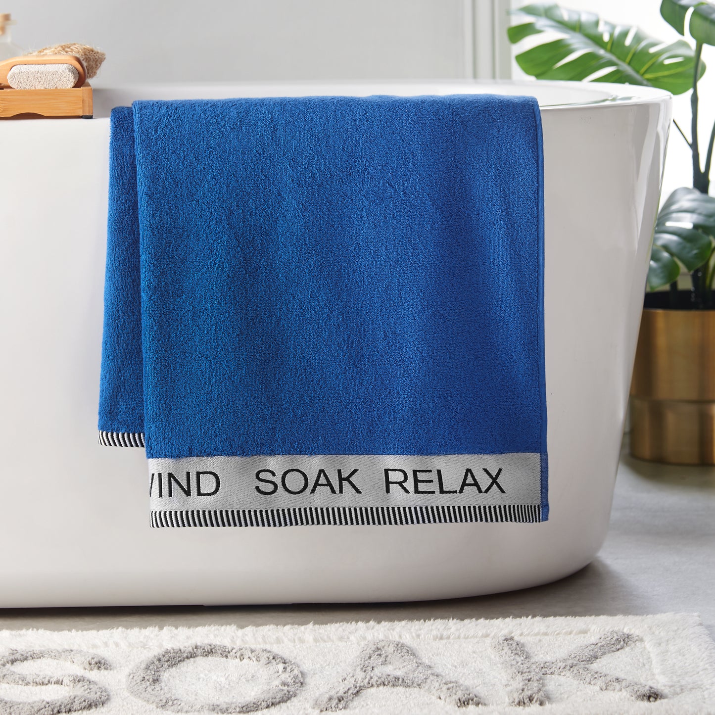 Catherine Lansfield Relax & Unwind Bath Towels - Cobalt Blue