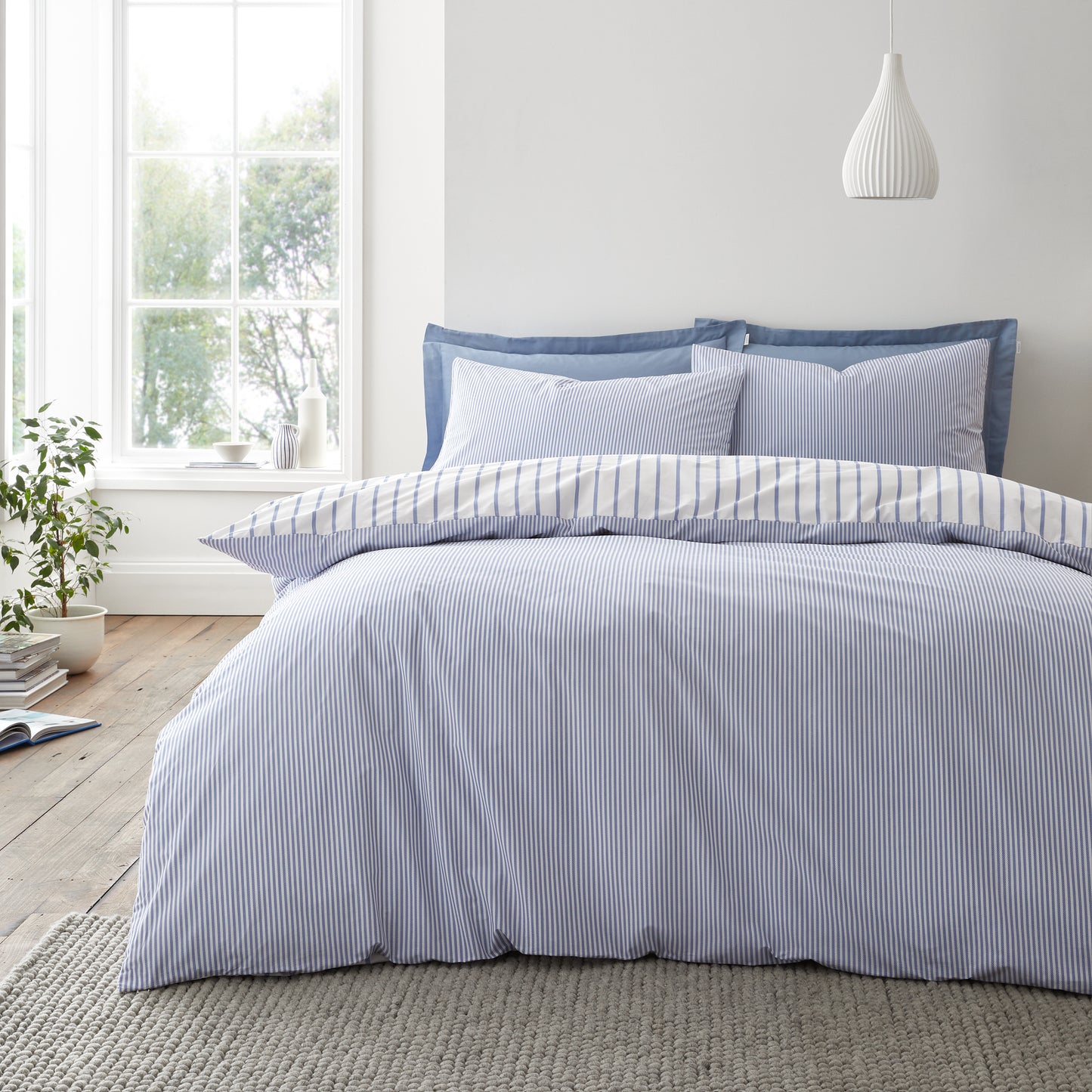 Bianca Hampton Stripe Duvet Cover Set - Blue