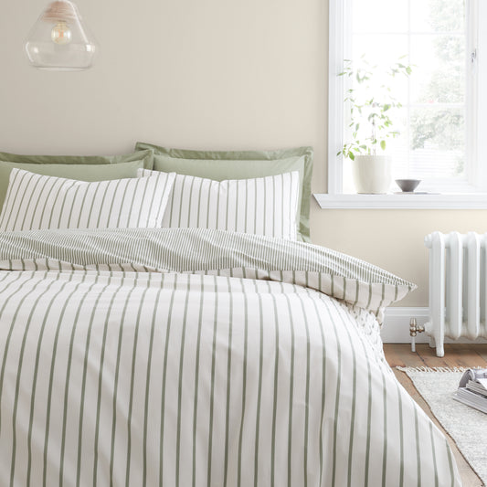 Bianca Hampton Stripe Duvet Cover Set - Green