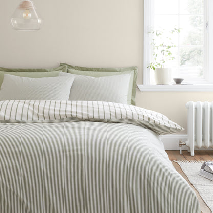 Bianca Hampton Stripe Duvet Cover Set - Green