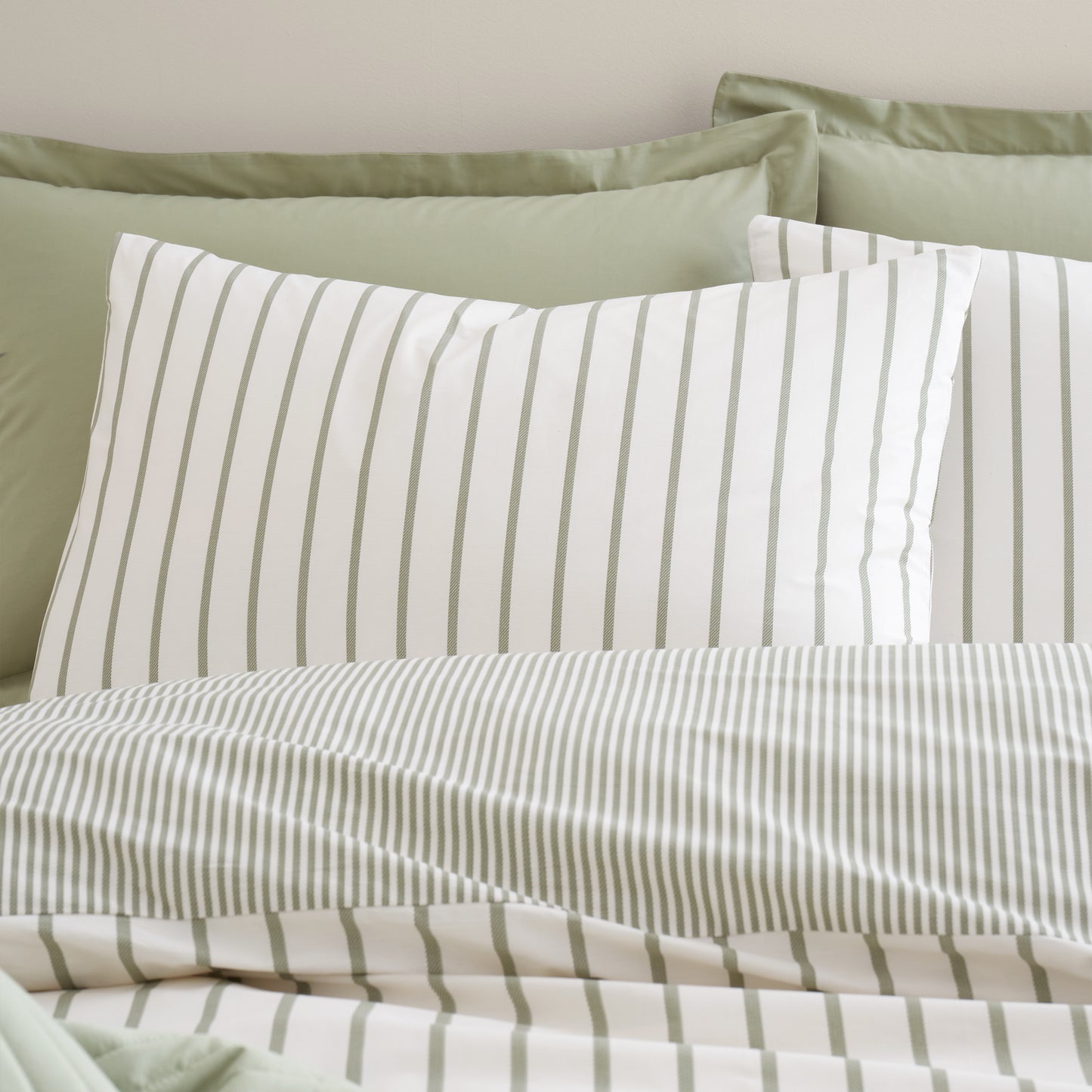 Bianca Hampton Stripe Duvet Cover Set - Green