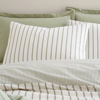 Bianca Hampton Stripe Duvet Cover Set - Green