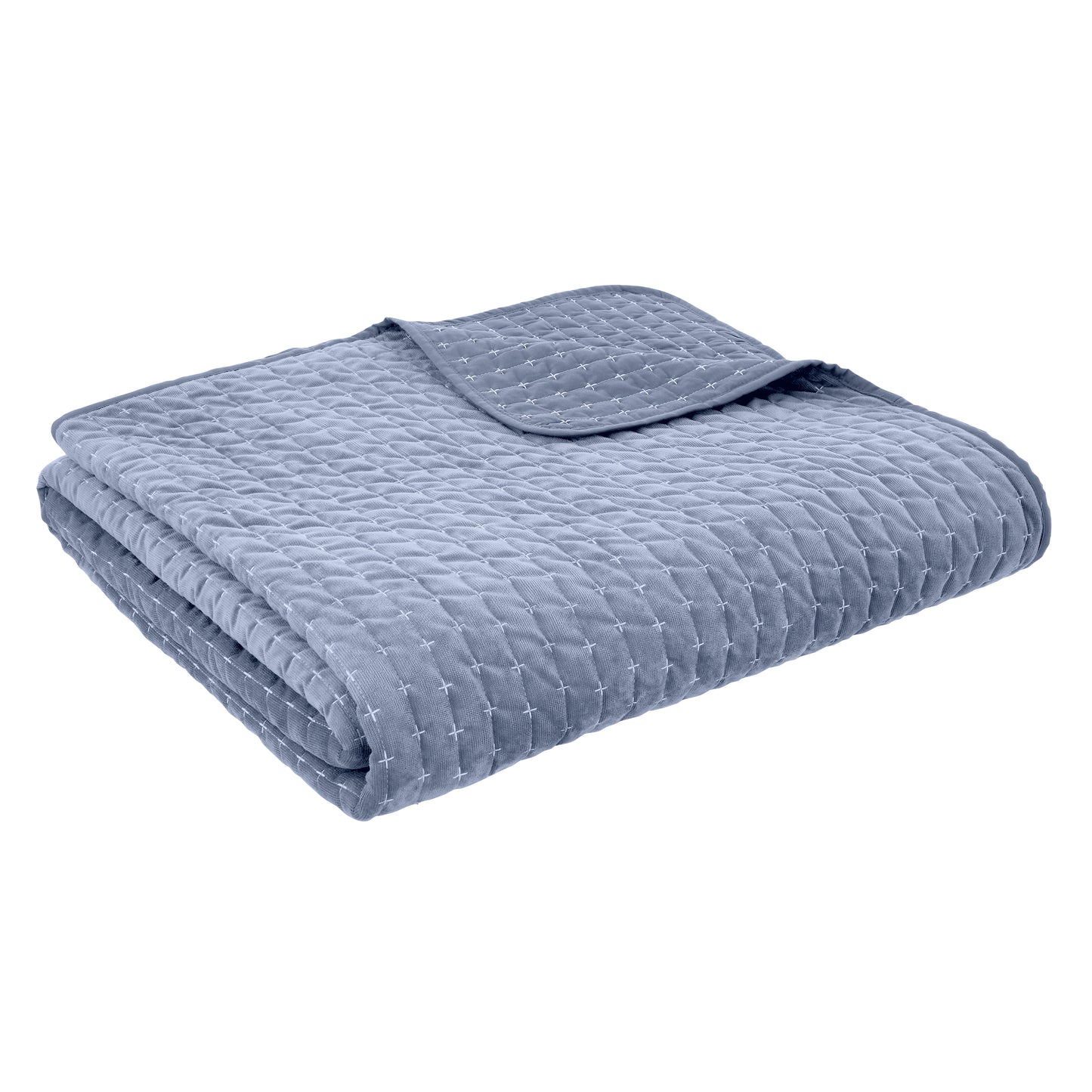 Bianca Attica Velvet Bedspread - Blue